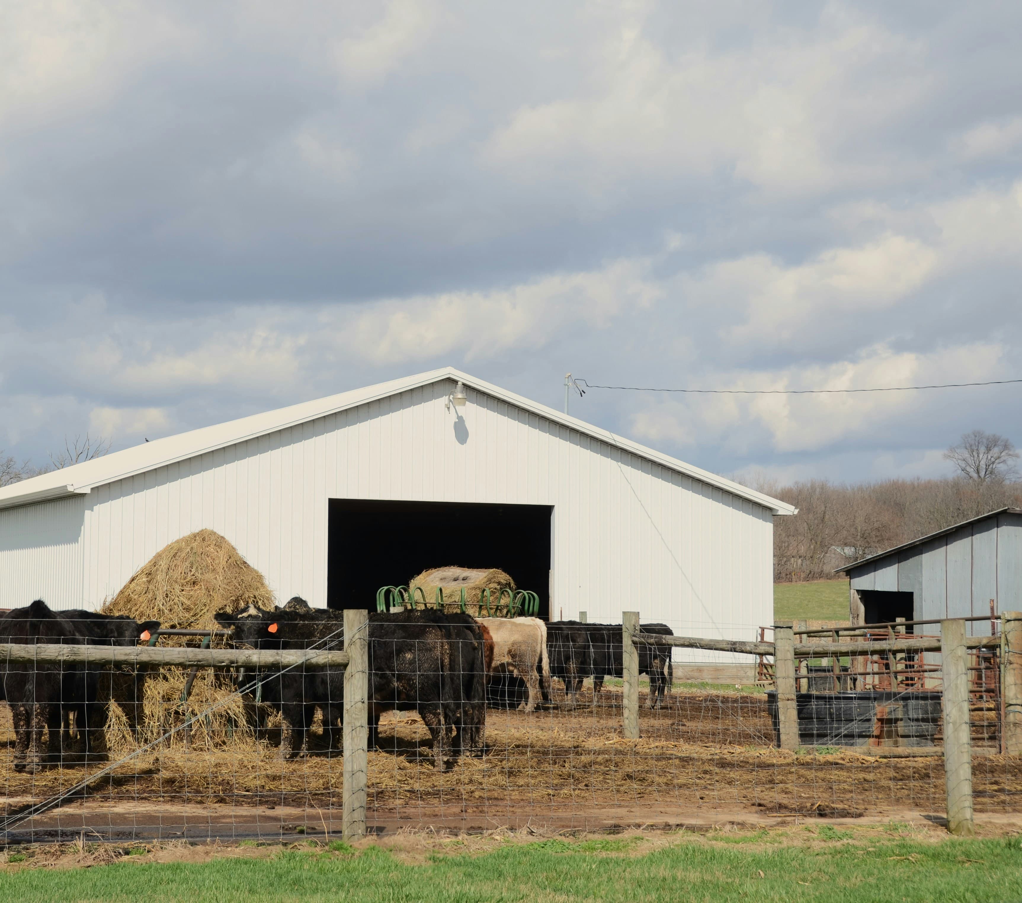 An agricultural steel building used for farming.