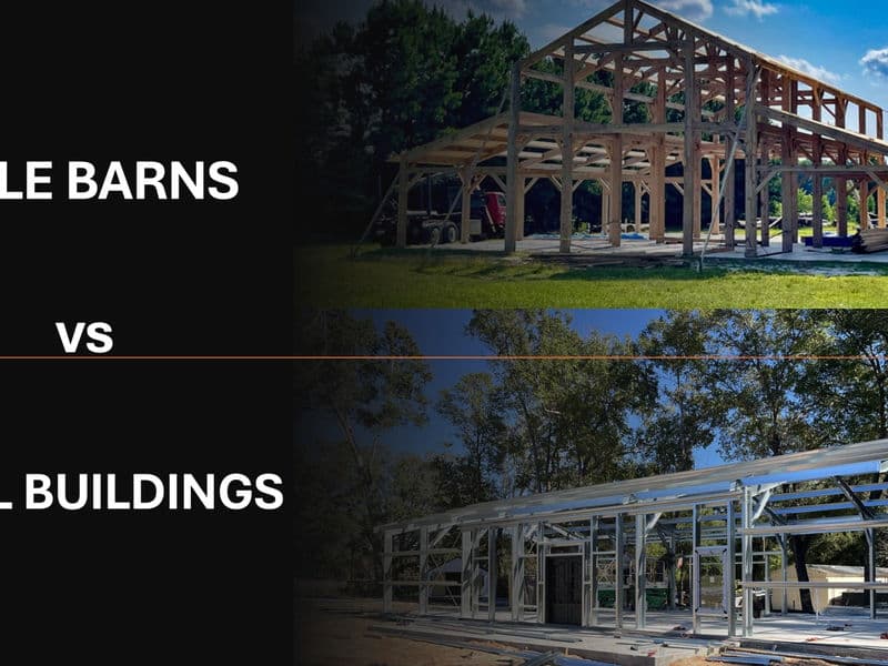 A picture comparing wood framing to steel framing.