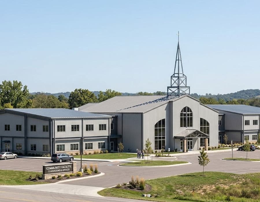 Steel Building Church with offices