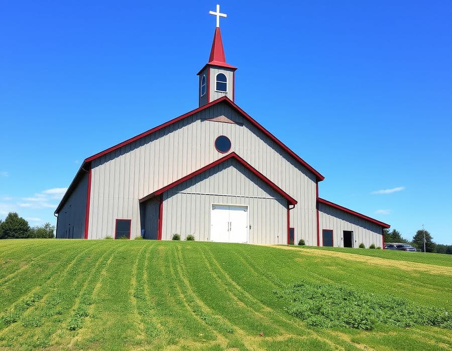 A steel building church