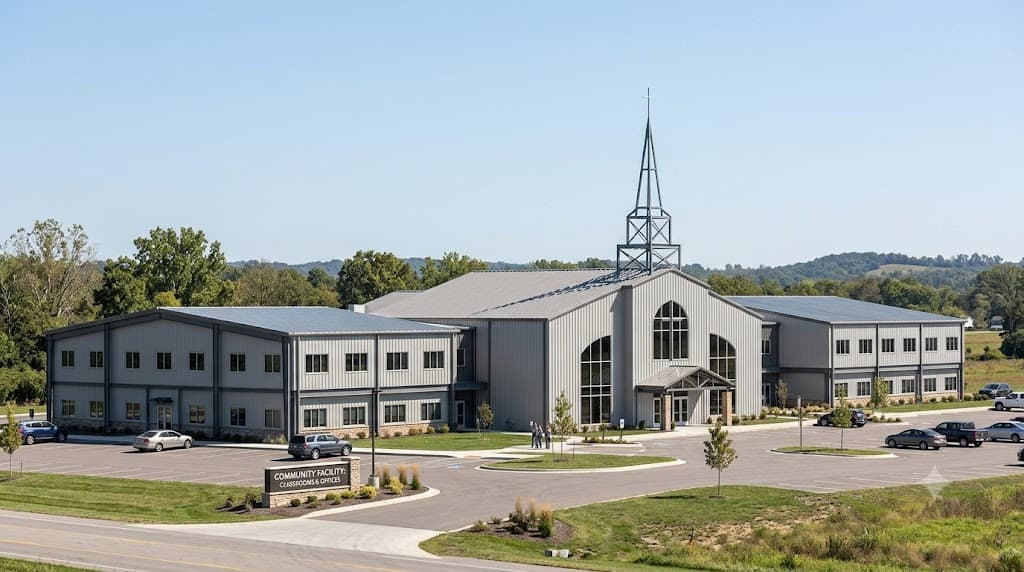Steel Building Church with offices