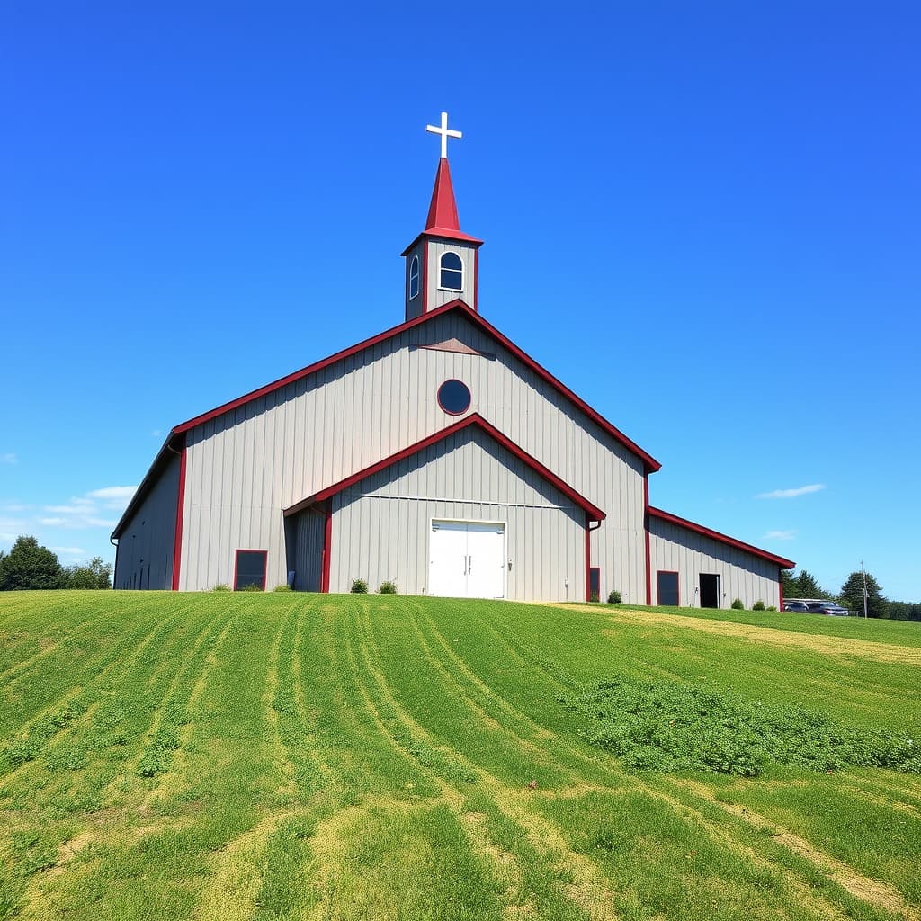 A steel building church