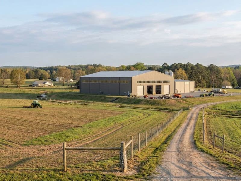 A 75x150' agricultural steel building in North Carolina.