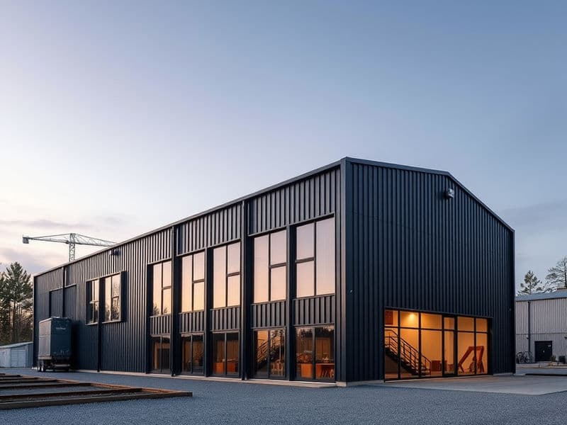 A new 40x150' industrial steel building in Pennsylvania.