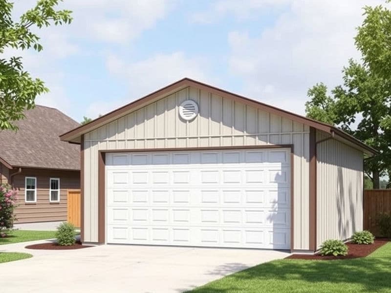 2-Car Garage Steel Building beside a home