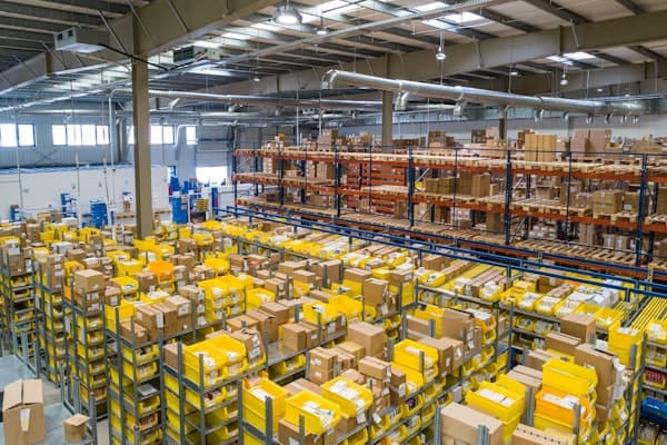 A commercial steel building being used as a Distribution warehouse.